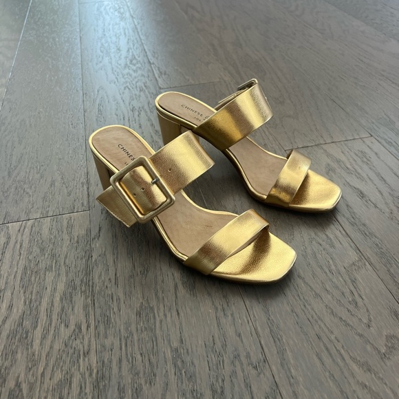 Chinese Laundry Gold Sandal Heels Size 8/38.5 - Picture 2 of 7